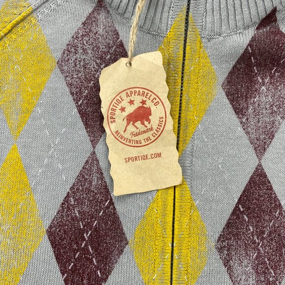 Argyle Sweater Women Medium M Gray Full Zip Arizona State University New w/ Tags - Picture 4 of 9